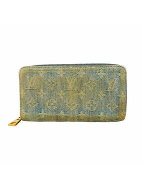 Louis Vuitton Wallet Monogram Denim LV Remix Zippy Blue
